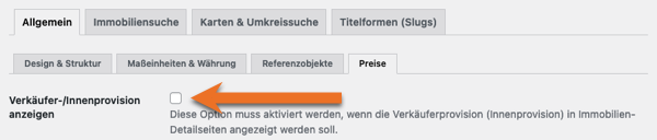 Plugin-Option Verkäuferprovision